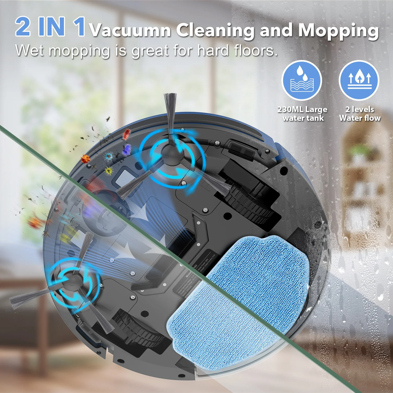 RAYFURN BR151 Robot Vacuum Cleaner, 6000Pa Suction, APP/Remote Control, Self Charging, APP Control Smart Home Floor Carpet Clean RAYFURN BR151 Robot Vacuum Cleaner, 6000Pa Suction, APP/Remote Control, Self Charging, APP Control Smart Home Floor Carpet Clean