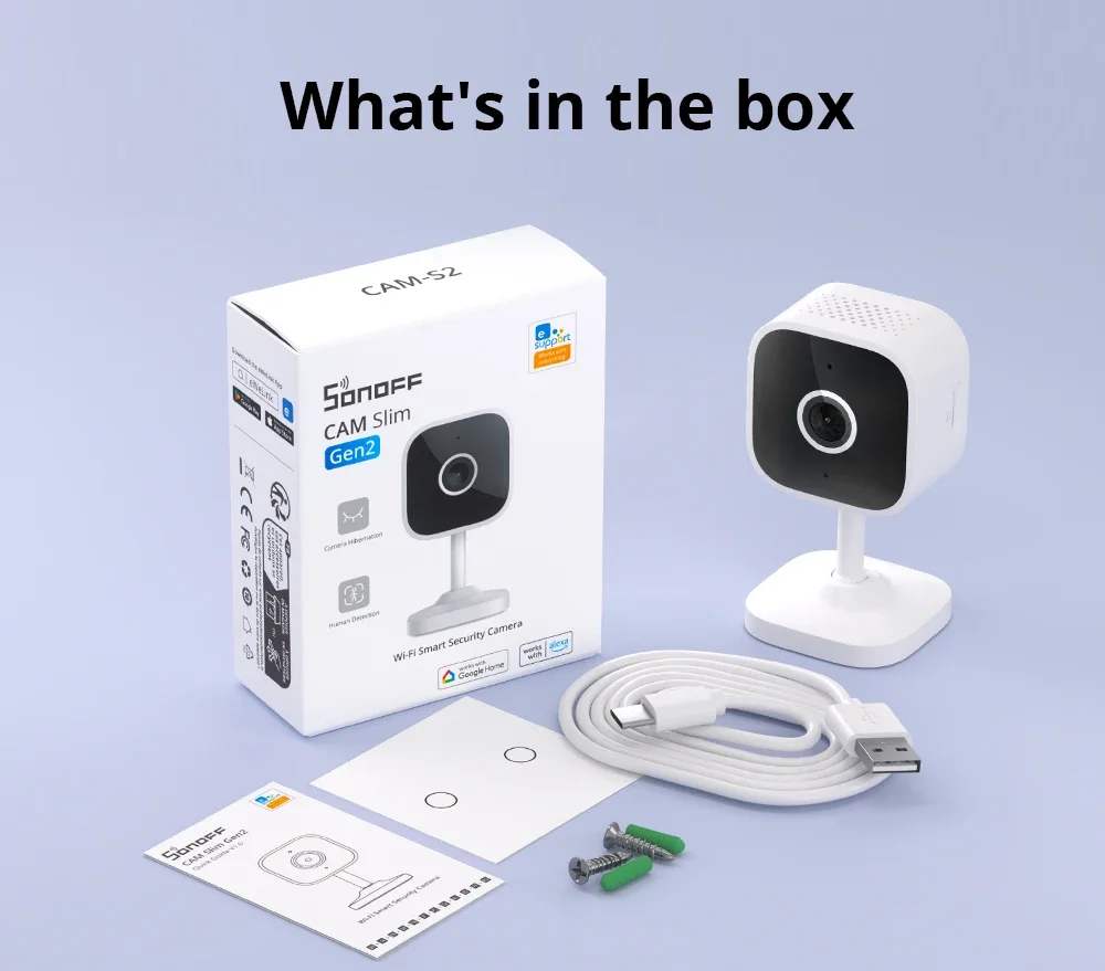 SONOFF CAM Slim Gen2 1080P HD WiFi Smart Home Security Camera Motion Detection With Night Vision Work With Ewelink Alexa Google SONOFF CAM Slim Gen2 1080P HD WiFi Smart Home Security Camera Motion Detection With Night Vision Work With Ewelink Alexa Google