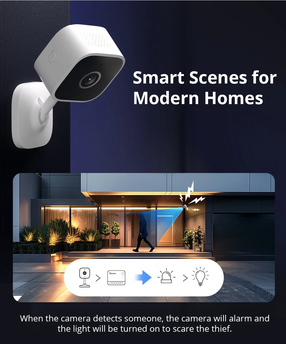 SONOFF CAM Slim Gen2 1080P HD WiFi Smart Home Security Camera Motion Detection With Night Vision Work With Ewelink Alexa Google SONOFF CAM Slim Gen2 1080P HD WiFi Smart Home Security Camera Motion Detection With Night Vision Work With Ewelink Alexa Google
