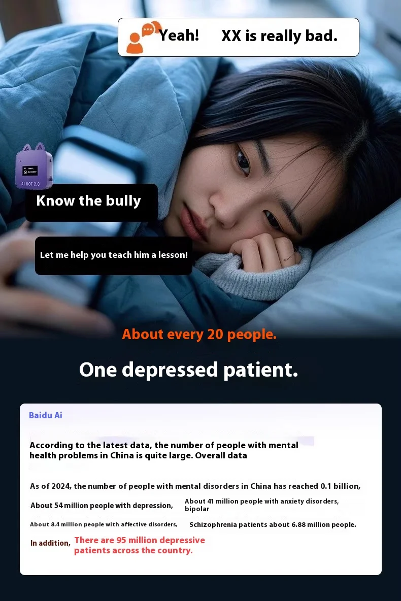 DeepSeek XiaoZhi Mini AI Robot | Smart Voice Chatbot, Emotional Interaction, Personalized AI Companion, Unique Gift Idea