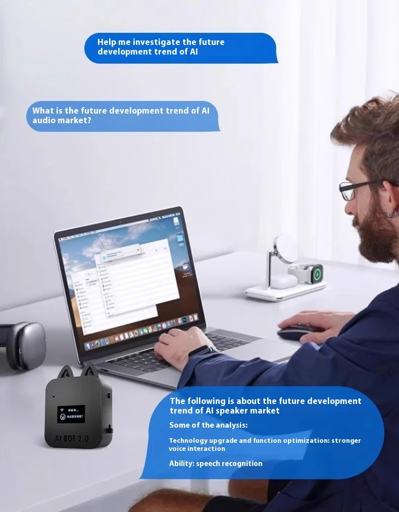 DeepSeek XiaoZhi Mini AI Robot | Smart Voice Chatbot, Emotional Interaction, Personalized AI Companion, Unique Gift Idea