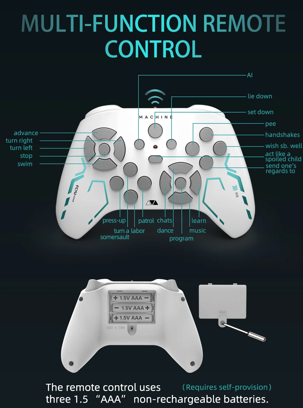 Teeggi Electric RC Intelligent Robot Dog Multifunction RC Mechanical Dog with turret Educational Toy Bionic Smart Robot Toy Gift