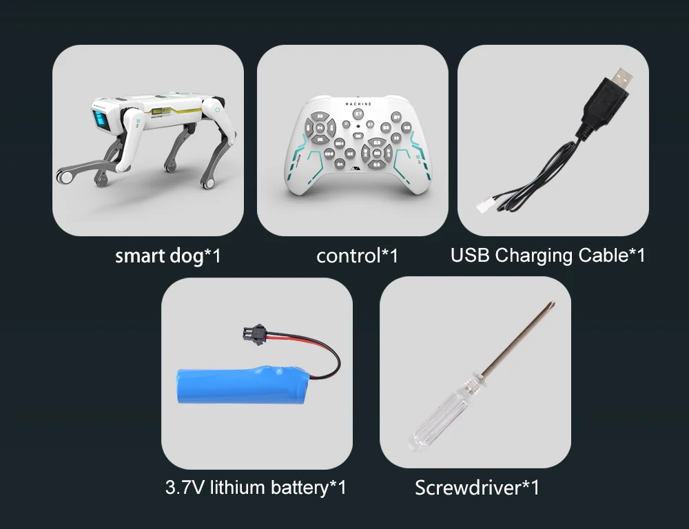 Teeggi Electric RC Intelligent Robot Dog Multifunction RC Mechanical Dog with turret Educational Toy Bionic Smart Robot Toy Gift