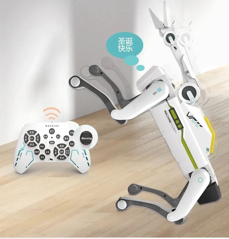 Teeggi Electric RC Intelligent Robot Dog Multifunction RC Mechanical Dog with turret Educational Toy Bionic Smart Robot Toy Gift