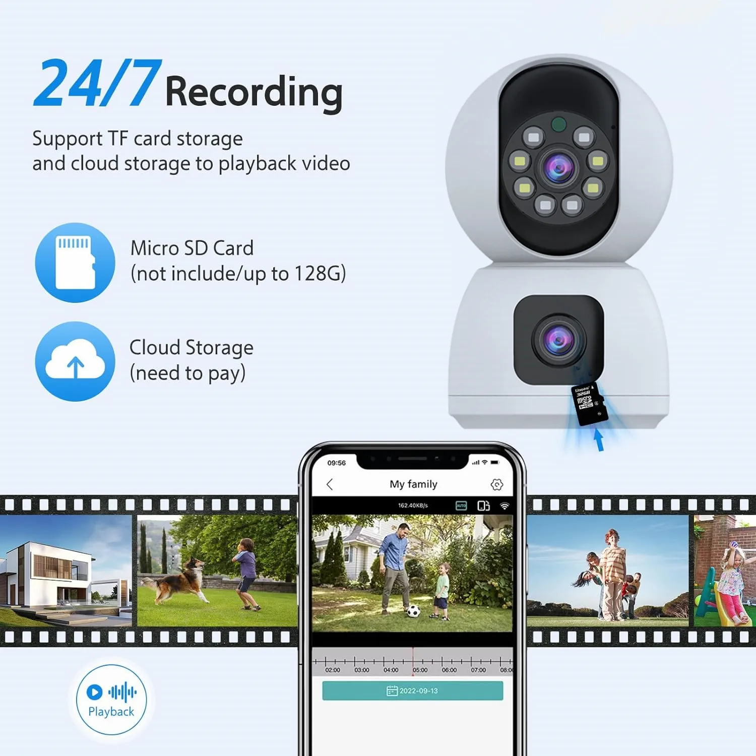 8MP Dual Lens 5G WIFI Camera Tuya Smart PTZ 4K HD Dual Screen Auto Tracking Indoor Wireless Security Video Surveillance Cameras