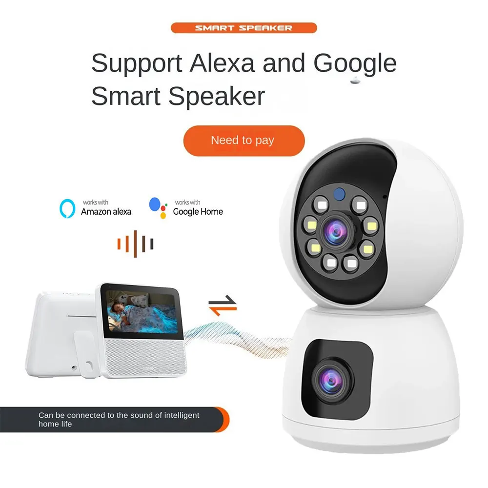 8MP Dual Lens 5G WIFI Camera Tuya Smart PTZ 4K HD Dual Screen Auto Tracking Indoor Wireless Security Video Surveillance Cameras