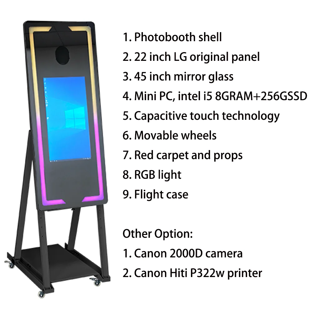 Touch Screen Photobooth Portable 40 65 inch Mirror magic Photo Booth Machine For Wedding Party Activity Touch Screen Photobooth Portable 40 65 inch Mirror magic Photo Booth Machine For Wedding Party Activity