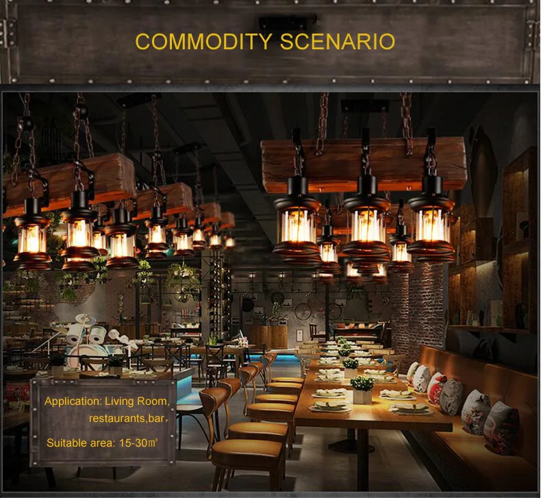 Industrial Style Design Retro Iron Chandelier Creative Restaurant Bar American Nostalgic Country Bar Cafe Boat Wood Pendent Lamp