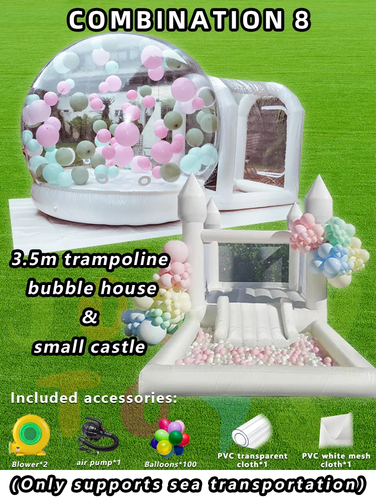JOLLY TOYS Balloon inflatable bubble house with trampoline and transparent dome PVC material  with blower