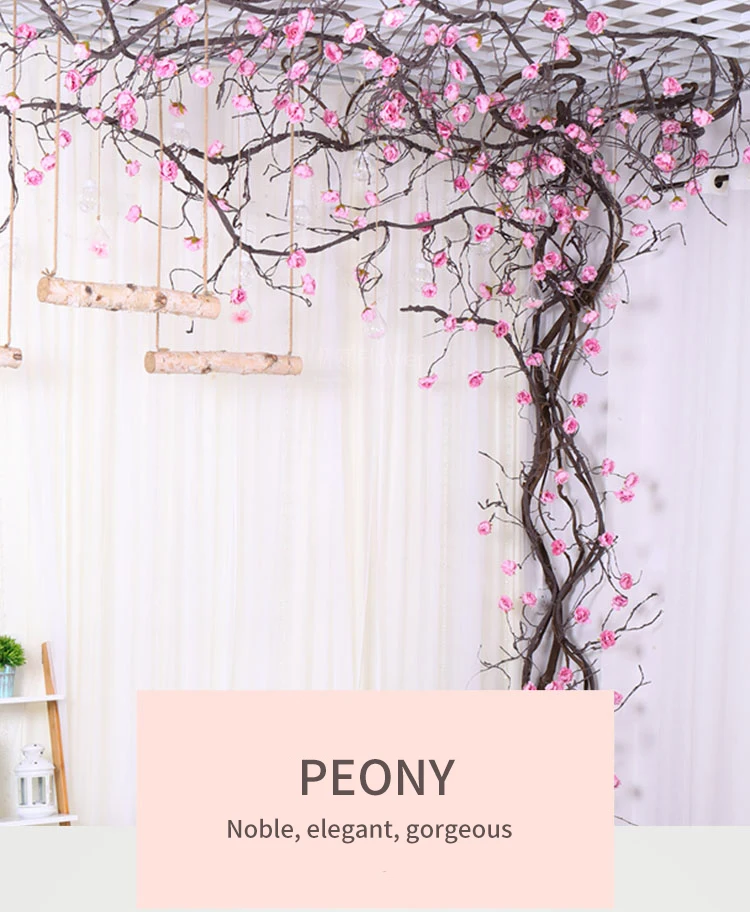 3m immortal peony extra long thick vine hanging wreath home garden wedding arch DIY fake vine wall decoration 3m immortal peony extra long thick vine hanging wreath home garden wedding arch DIY fake vine wall decoration