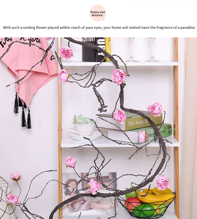 3m immortal peony extra long thick vine hanging wreath home garden wedding arch DIY fake vine wall decoration 3m immortal peony extra long thick vine hanging wreath home garden wedding arch DIY fake vine wall decoration