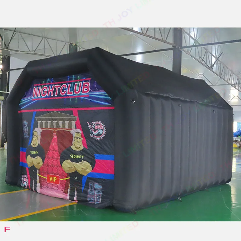 7x5m Disco Light N Fog Machine Black Cube Blow Up Bar Tent Inflatable Nightclub Portable Inflatable Party Tent Free Air Shipping