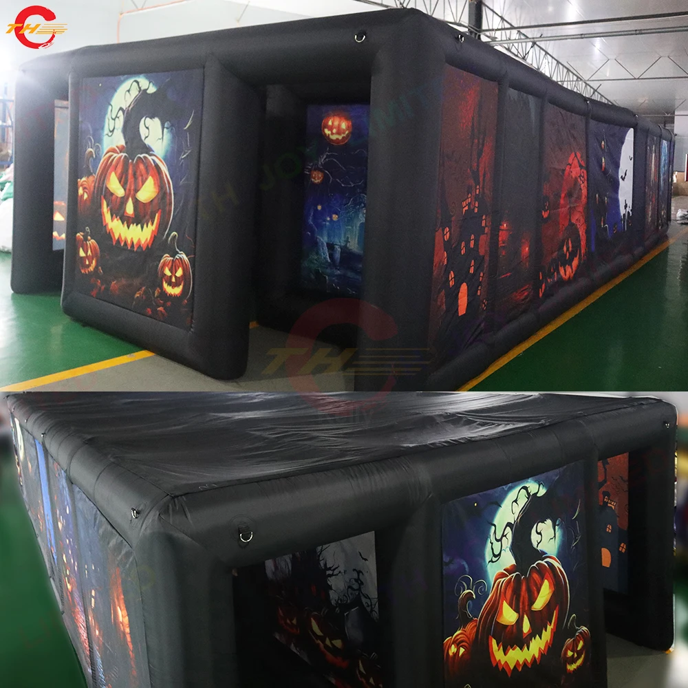Commercial 9x4m Inflatable Halloween Maze Tag Popular Inflatable Haunt House Arena labyrinth Carnival Sport Game for Sale