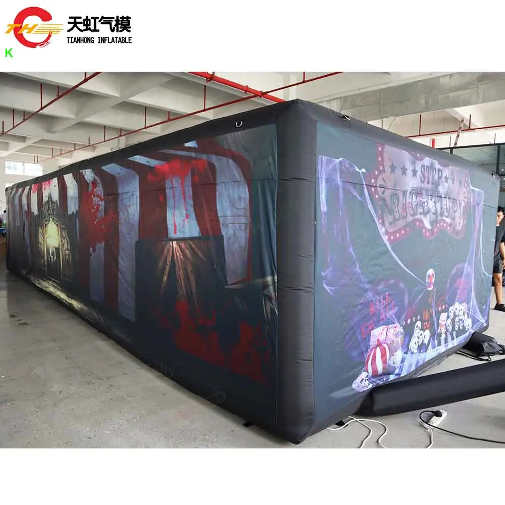 Commercial 9x4m Inflatable Halloween Maze Tag Popular Inflatable Haunt House Arena labyrinth Carnival Sport Game for Sale