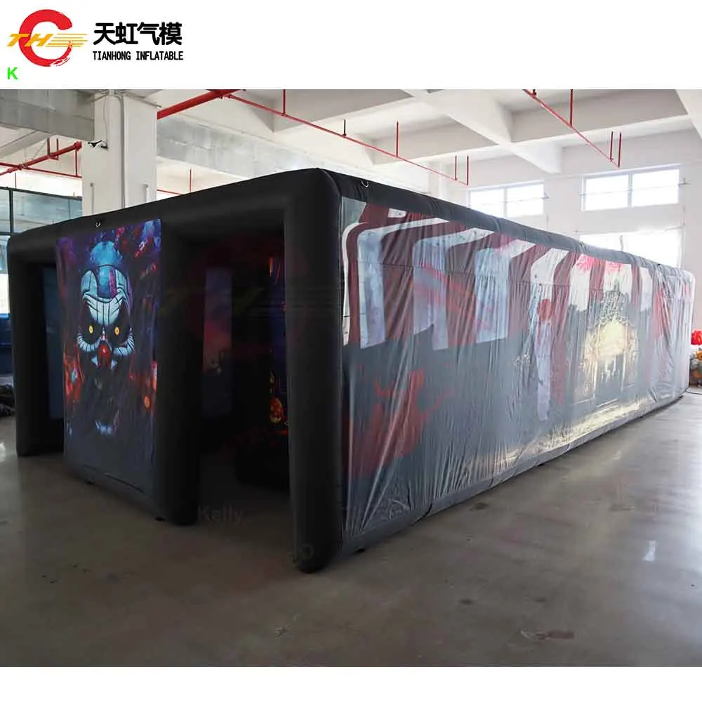 Commercial 9x4m Inflatable Halloween Maze Tag Popular Inflatable Haunt House Arena labyrinth Carnival Sport Game for Sale