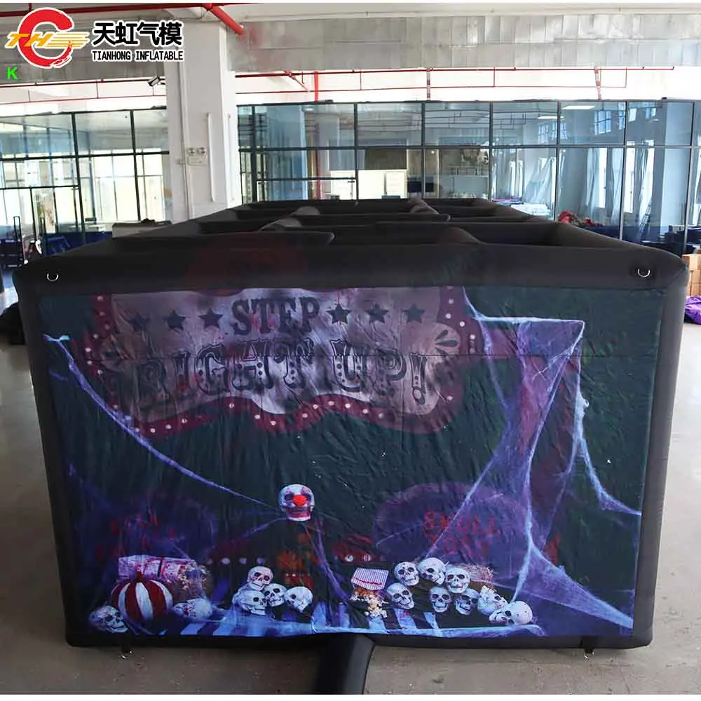 Commercial 9x4m Inflatable Halloween Maze Tag Popular Inflatable Haunt House Arena labyrinth Carnival Sport Game for Sale