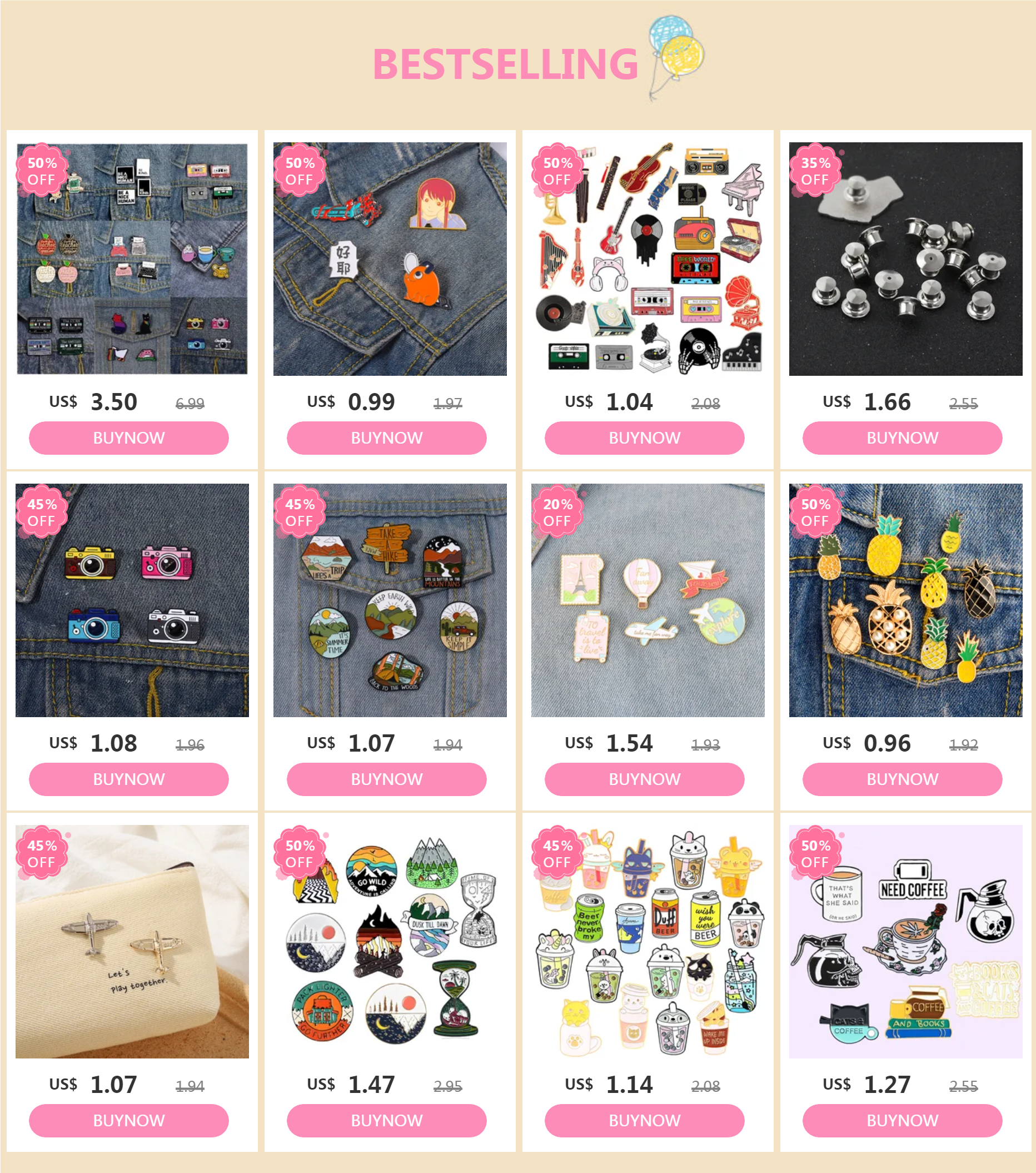 Anime Red Mushroom Enamel Pin Badge Cute Face Plant Brooches for Women Girl Cartoon Backpacks Lapel Pins Jewelry Gift Wholesale