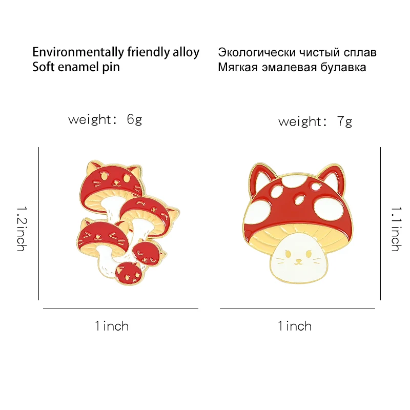 Anime Red Mushroom Enamel Pin Badge Cute Face Plant Brooches for Women Girl Cartoon Backpacks Lapel Pins Jewelry Gift Wholesale