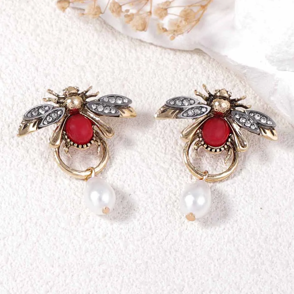 2025 New ZAA Vintage Metal Animals Earrings Imitation Pearl Drop Earrings for Women Fashion Jewelry Holiday Party Gifts