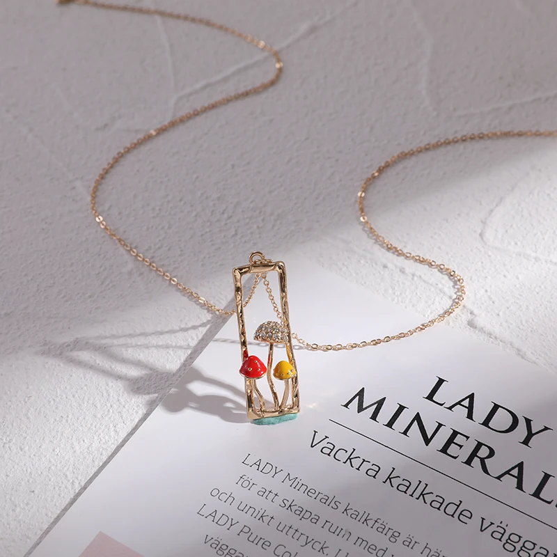 Makersland Unique Mushroom Necklace For Women Cute Mushroom Pendant Jewelry Gifts Fashion Chain Necklaces For Girls Wholesale Makersland Unique Mushroom Necklace For Women Cute Mushroom Pendant Jewelry Gifts Fashion Chain Necklaces For Girls Wholesale