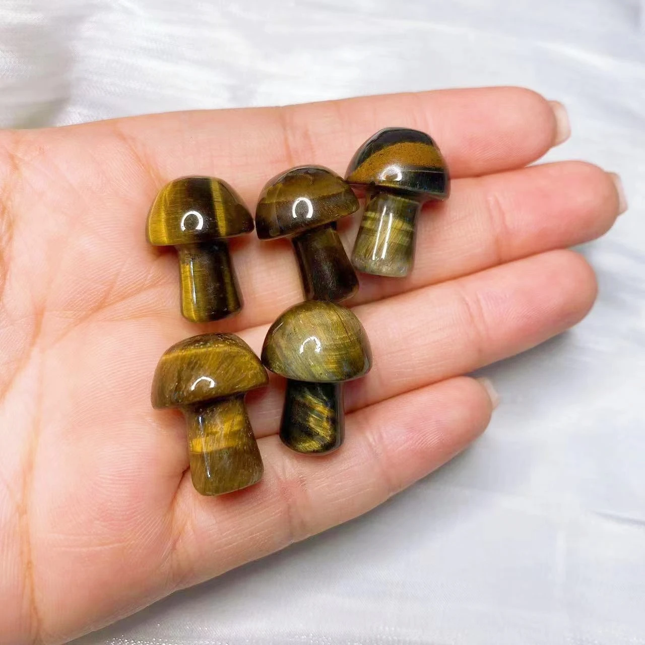 Natural Crystal Mini Mushroom Gem Stone Quartz Statue Carved Mineral Reiki Healing DIY Crafts aquarium Gift Home Decoration