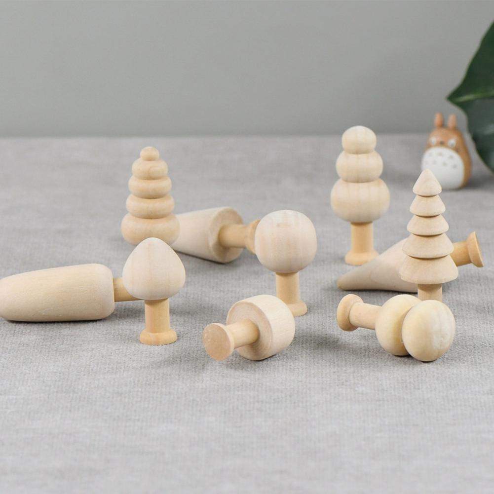 10Pcs/Set Unfinished Wooden Miniature Tree Painted Crafts Peg Dolls Wood Ornaments DIY Round Corners Kids Toy Mushroom Ornaments 10Pcs/Set Unfinished Wooden Miniature Tree Painted Crafts Peg Dolls Wood Ornaments DIY Round Corners Kids Toy Mushroom Ornaments