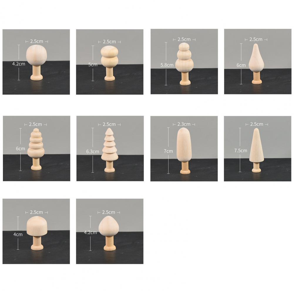 10Pcs/Set Unfinished Wooden Miniature Tree Painted Crafts Peg Dolls Wood Ornaments DIY Round Corners Kids Toy Mushroom Ornaments 10Pcs/Set Unfinished Wooden Miniature Tree Painted Crafts Peg Dolls Wood Ornaments DIY Round Corners Kids Toy Mushroom Ornaments