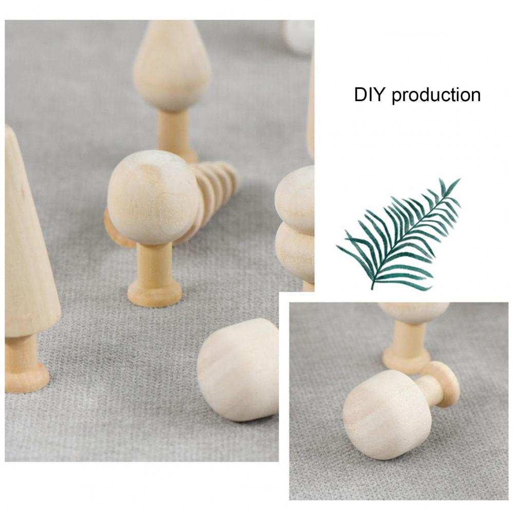 10Pcs/Set Unfinished Wooden Miniature Tree Painted Crafts Peg Dolls Wood Ornaments DIY Round Corners Kids Toy Mushroom Ornaments 10Pcs/Set Unfinished Wooden Miniature Tree Painted Crafts Peg Dolls Wood Ornaments DIY Round Corners Kids Toy Mushroom Ornaments