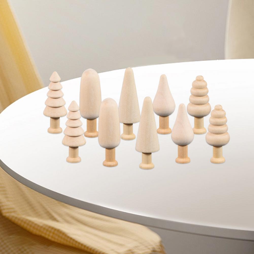 10Pcs/Set Unfinished Wooden Miniature Tree Painted Crafts Peg Dolls Wood Ornaments DIY Round Corners Kids Toy Mushroom Ornaments 10Pcs/Set Unfinished Wooden Miniature Tree Painted Crafts Peg Dolls Wood Ornaments DIY Round Corners Kids Toy Mushroom Ornaments