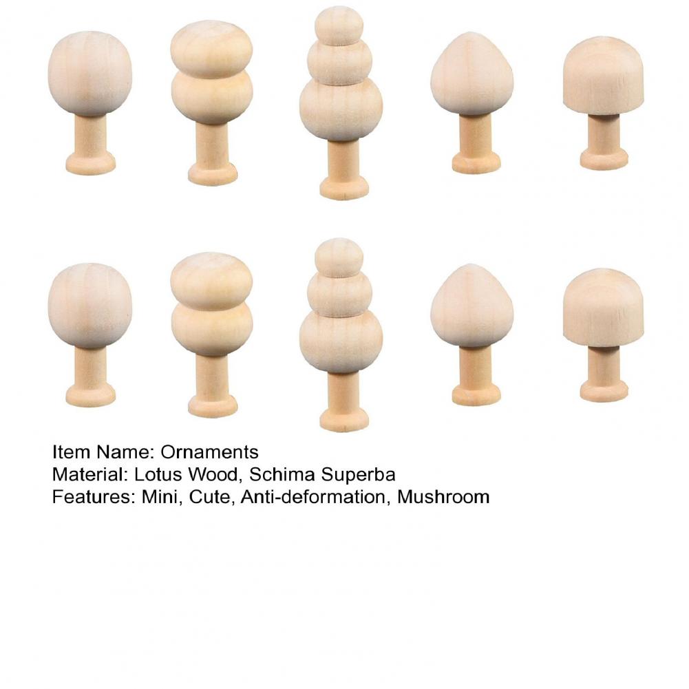 10Pcs/Set Unfinished Wooden Miniature Tree Painted Crafts Peg Dolls Wood Ornaments DIY Round Corners Kids Toy Mushroom Ornaments 10Pcs/Set Unfinished Wooden Miniature Tree Painted Crafts Peg Dolls Wood Ornaments DIY Round Corners Kids Toy Mushroom Ornaments
