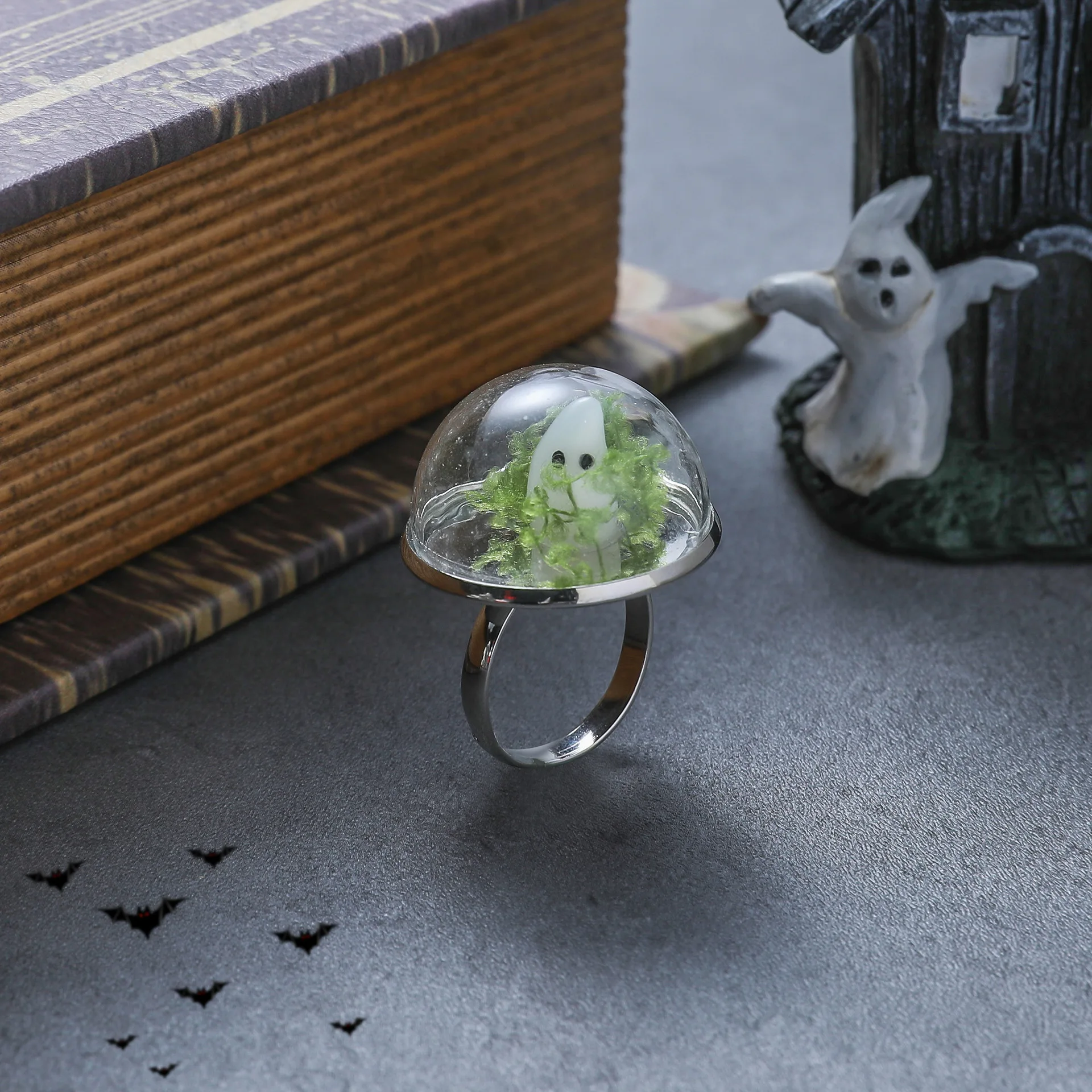 Halloween Adopt A Ghost Tiny Glow Earrings Cute Drifting Bottle Blue Green Luminous Ghost Drop Earrings Day of The Dead Jewelry