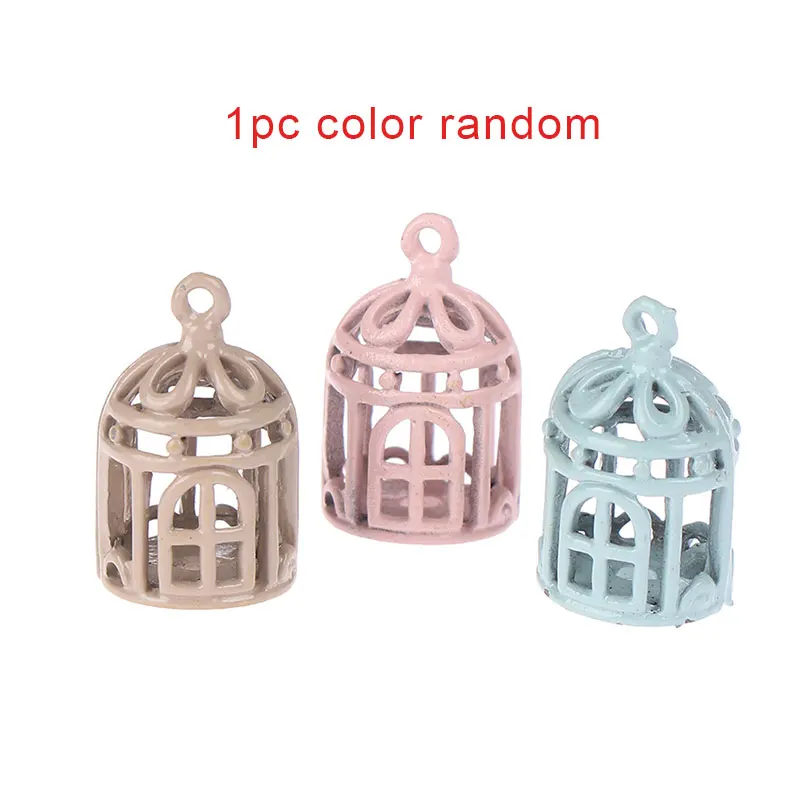Hot sale 1:12 Scale Metal Bird Cage With Bird Birdcage Dollhouse Miniature Gold Tone New