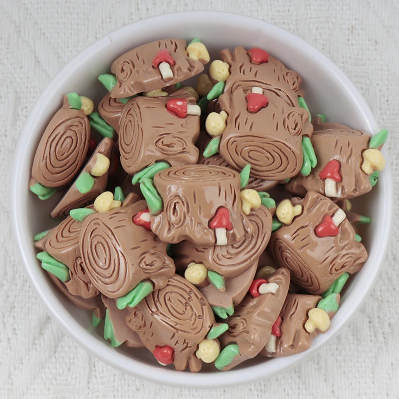 10/100PCS Rural Mushroom Series Children Resin Craft Ornament DIY Jewelry Decor Accessories Art Handwork Flatback Patch Material