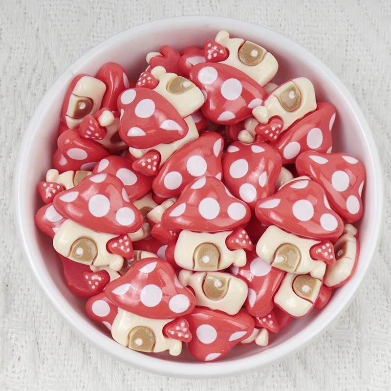 10/100PCS Rural Mushroom Series Children Resin Craft Ornament DIY Jewelry Decor Accessories Art Handwork Flatback Patch Material