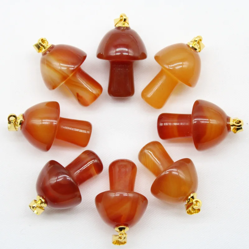 Wholesale Natural Stone Quartz Crystal Amethyst lapis lazuli Mushroom Pendant For DIY Jewelry Making Necklace Accessories 15pcs Wholesale Natural Stone Quartz Crystal Amethyst lapis lazuli Mushroom Pendant For DIY Jewelry Making Necklace Accessories 15pcs
