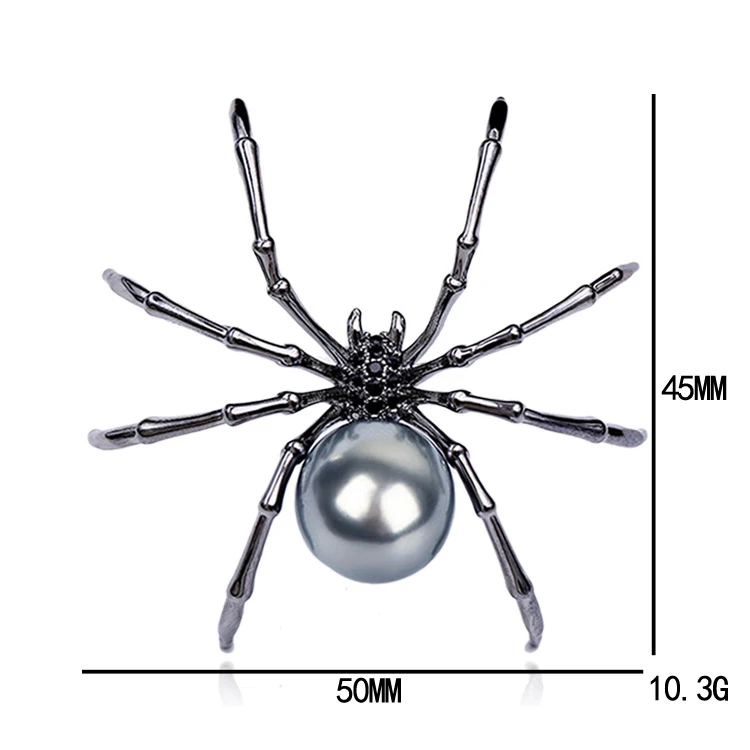 Exaggerated black white spider creative brooch men women party clothes scarf accessories pin brooches gift