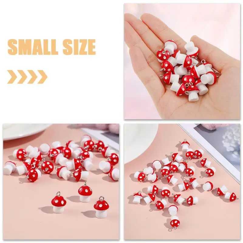 20 Pcs Mushroom Pendant Charms for Earring Making Earrings Bulk Jewelry Mushrooms