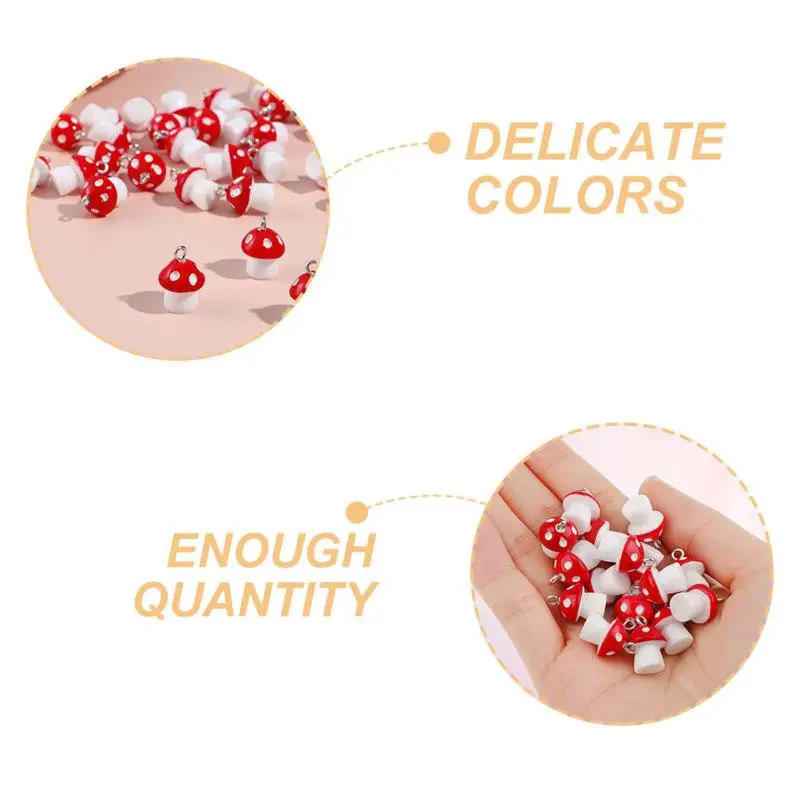 20 Pcs Mushroom Pendant Charms for Earring Making Earrings Bulk Jewelry Mushrooms