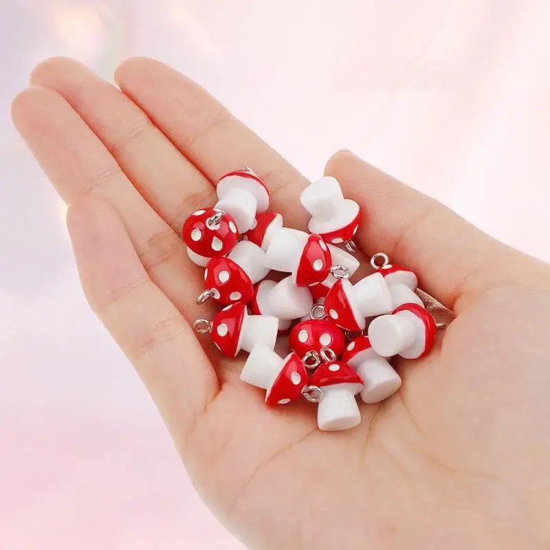 20 Pcs Mushroom Pendant Charms for Earring Making Earrings Bulk Jewelry Mushrooms