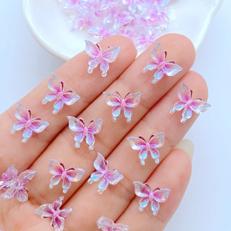50Pcs New Cute Mini 9*11mm Shiny Butterfly Resin Flatback Cabochon Ornament Jewelry Making Hairwear Accessorie 50Pcs New Cute Mini 9*11mm Shiny Butterfly Resin Flatback Cabochon Ornament Jewelry Making Hairwear Accessorie