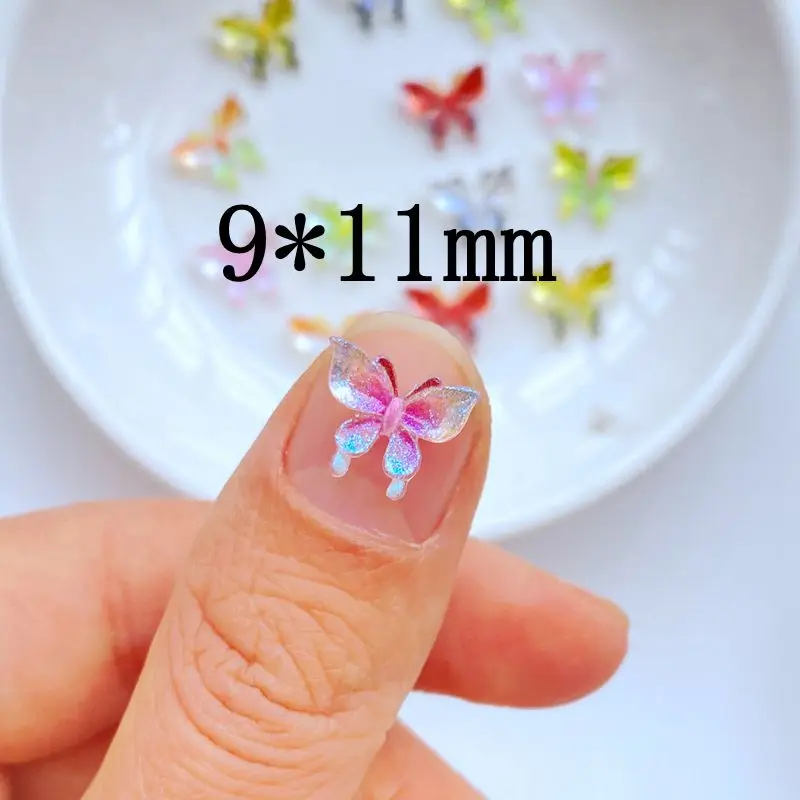 50Pcs New Cute Mini 9*11mm Shiny Butterfly Resin Flatback Cabochon Ornament Jewelry Making Hairwear Accessorie 50Pcs New Cute Mini 9*11mm Shiny Butterfly Resin Flatback Cabochon Ornament Jewelry Making Hairwear Accessorie