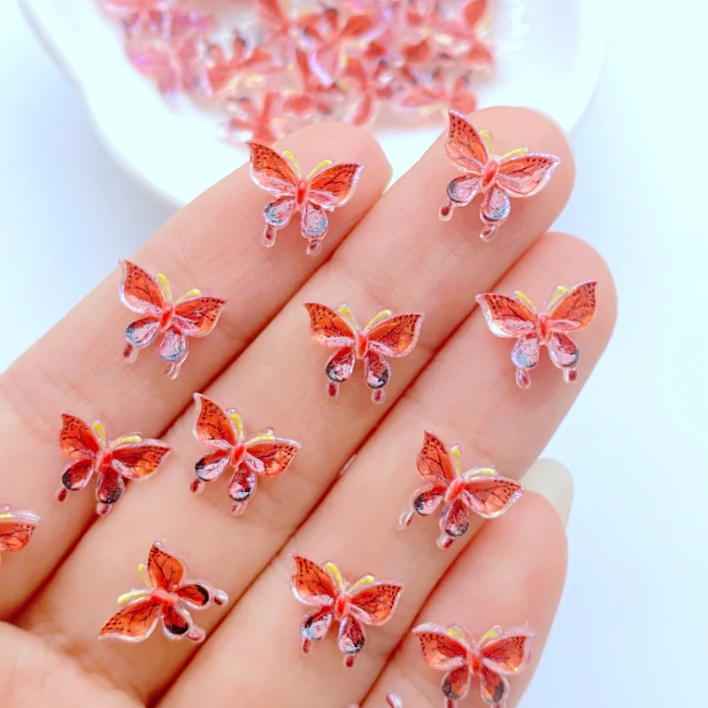 50Pcs New Cute Mini 9*11mm Shiny Butterfly Resin Flatback Cabochon Ornament Jewelry Making Hairwear Accessorie 50Pcs New Cute Mini 9*11mm Shiny Butterfly Resin Flatback Cabochon Ornament Jewelry Making Hairwear Accessorie