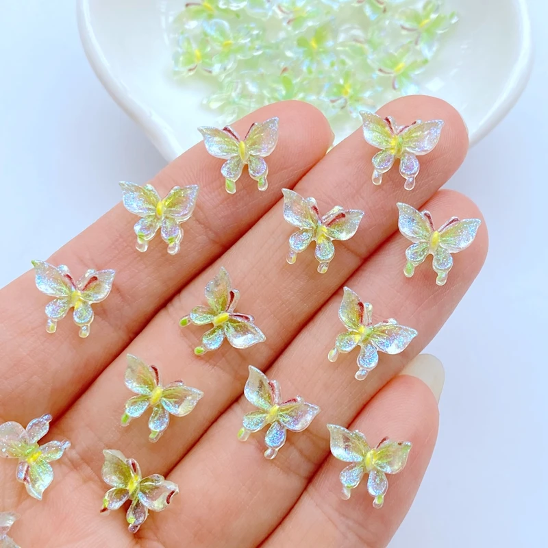 50Pcs New Cute Mini 9*11mm Shiny Butterfly Resin Flatback Cabochon Ornament Jewelry Making Hairwear Accessorie 50Pcs New Cute Mini 9*11mm Shiny Butterfly Resin Flatback Cabochon Ornament Jewelry Making Hairwear Accessorie