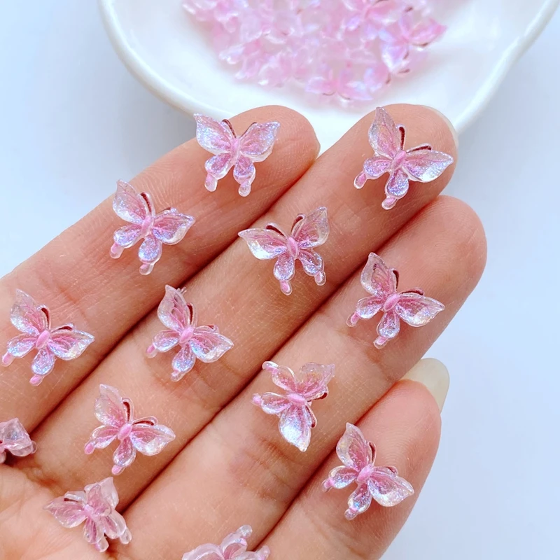 50Pcs New Cute Mini 9*11mm Shiny Butterfly Resin Flatback Cabochon Ornament Jewelry Making Hairwear Accessorie 50Pcs New Cute Mini 9*11mm Shiny Butterfly Resin Flatback Cabochon Ornament Jewelry Making Hairwear Accessorie