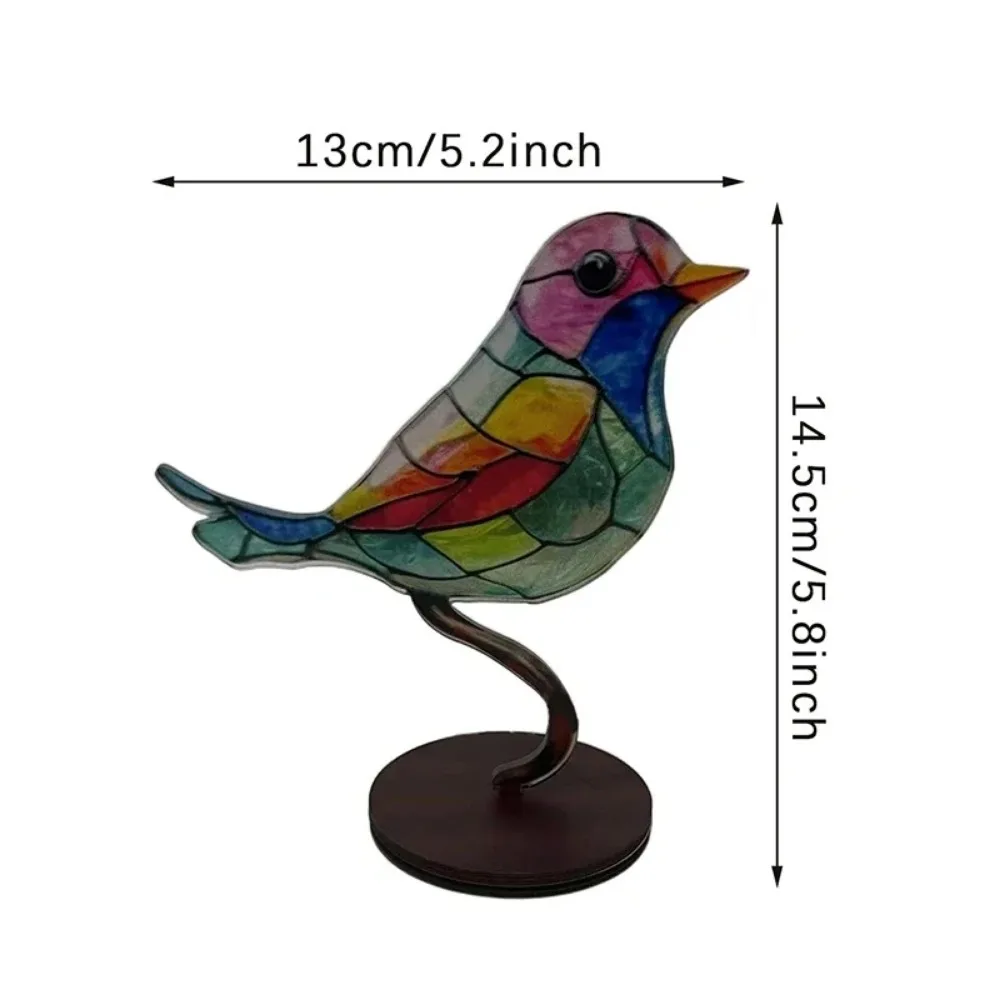 Multicolor Fairy Birds Stained Acrylic Birds on Branch Desktop Ornaments Double Sided Multicolor Style Craft Statue Ornaments Multicolor Fairy Birds Stained Acrylic Birds on Branch Desktop Ornaments Double Sided Multicolor Style Craft Statue Ornaments
