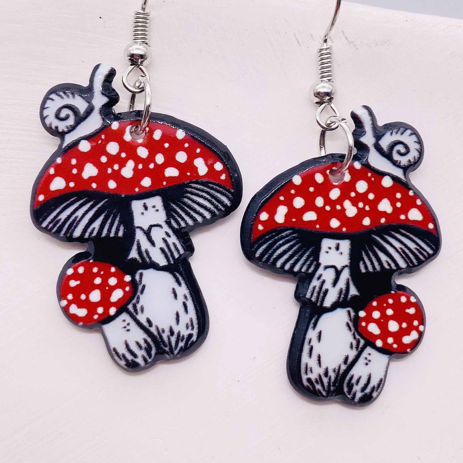 Mushroom Women Stud Earrings Sexy Cartoon Bikini Figure Character Mushroom Girl  Acrylic Earring Jewelry for Women Birthday Gift
