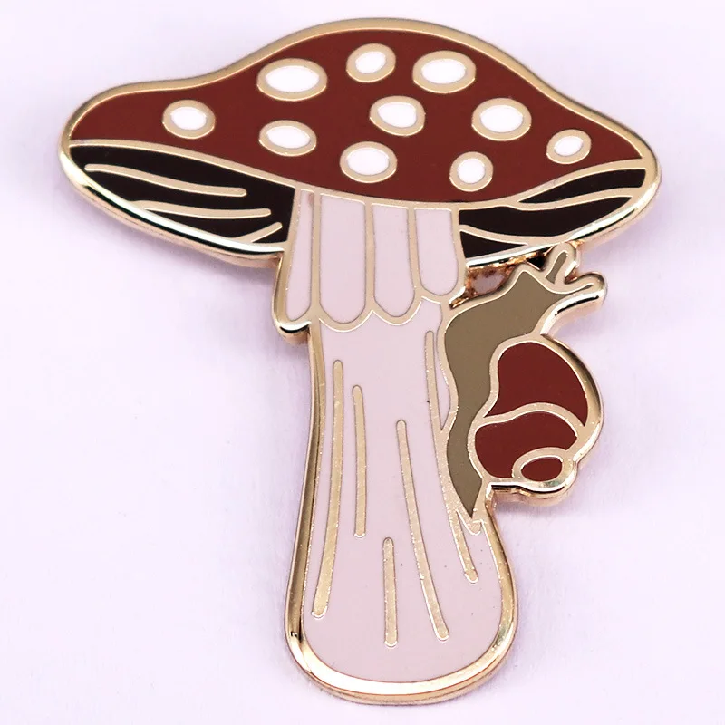 Mushroom Snail Enamel Pin Fashion Cartoon Badge Mushroom Snail Enamel Pin Fashion Cartoon Badge