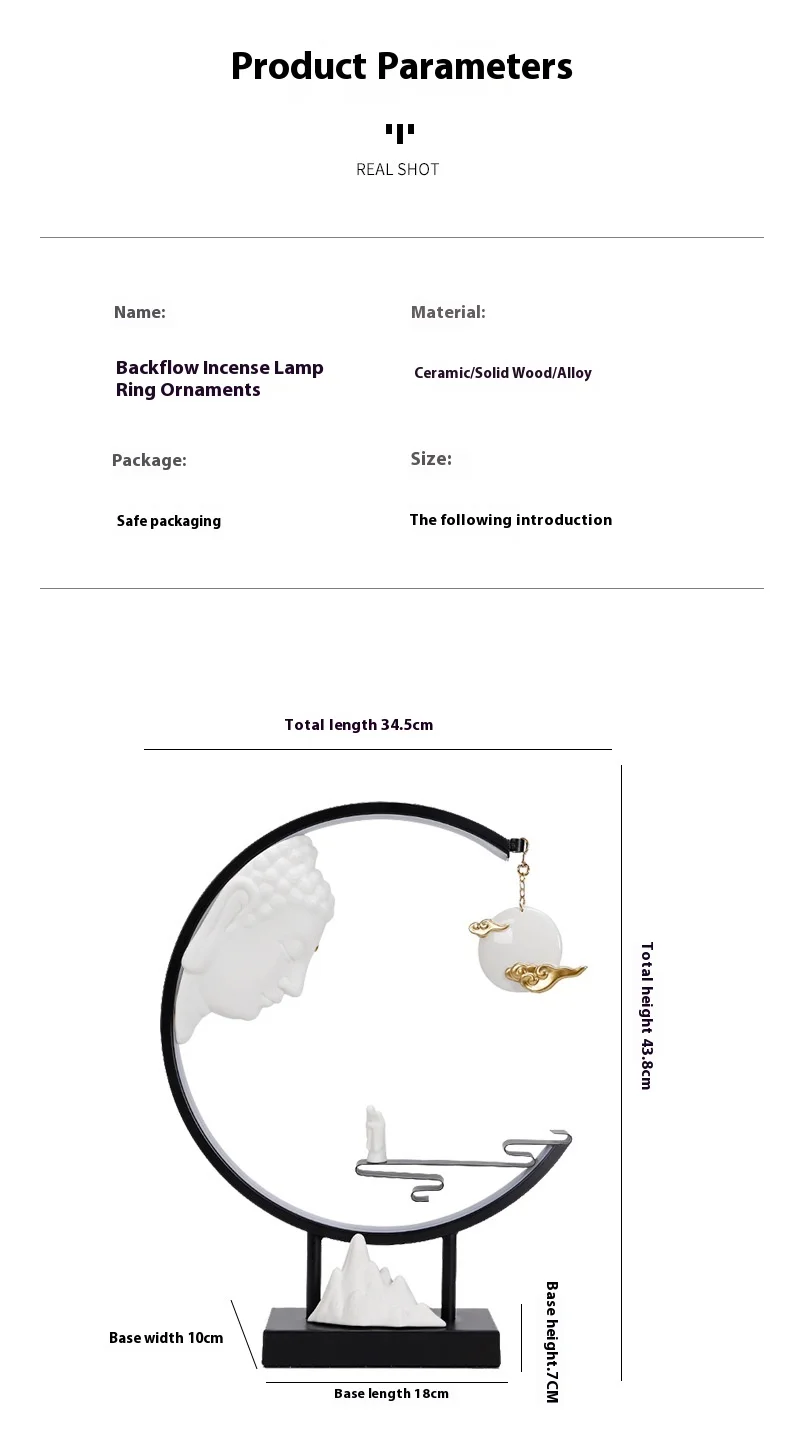 Lamp Ring Cloud Moon Ornaments Backflow Incense Burner Qianli Landscape Home Indoor Incense Creative Zen Tea Ceremony Ceramic