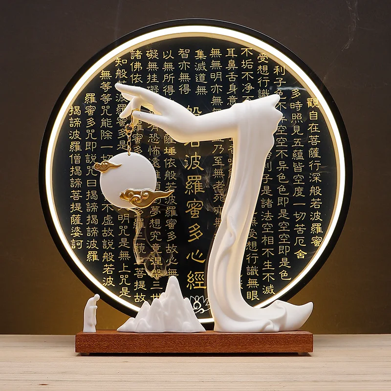 Lamp Ring Cloud Moon Ornaments Backflow Incense Burner Qianli Landscape Home Indoor Incense Creative Zen Tea Ceremony Ceramic