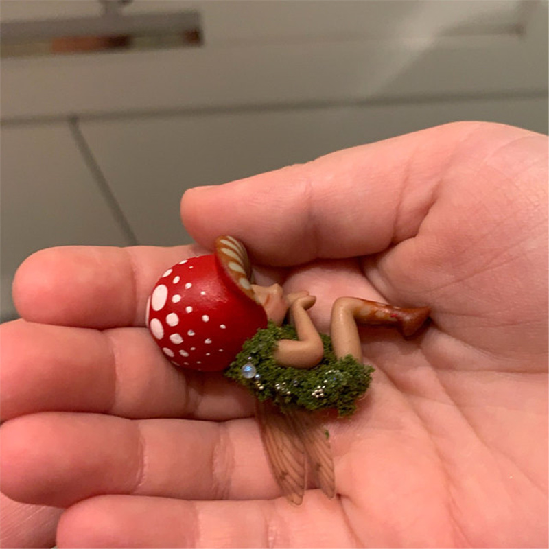 Mini Sleeping Mushroom Fairy Statue Hand Painted Resin Crafts Ornament for Home Garden Office Decorations Artware Children Gifts Mini Sleeping Mushroom Fairy Statue Hand Painted Resin Crafts Ornament for Home Garden Office Decorations Artware Children Gifts